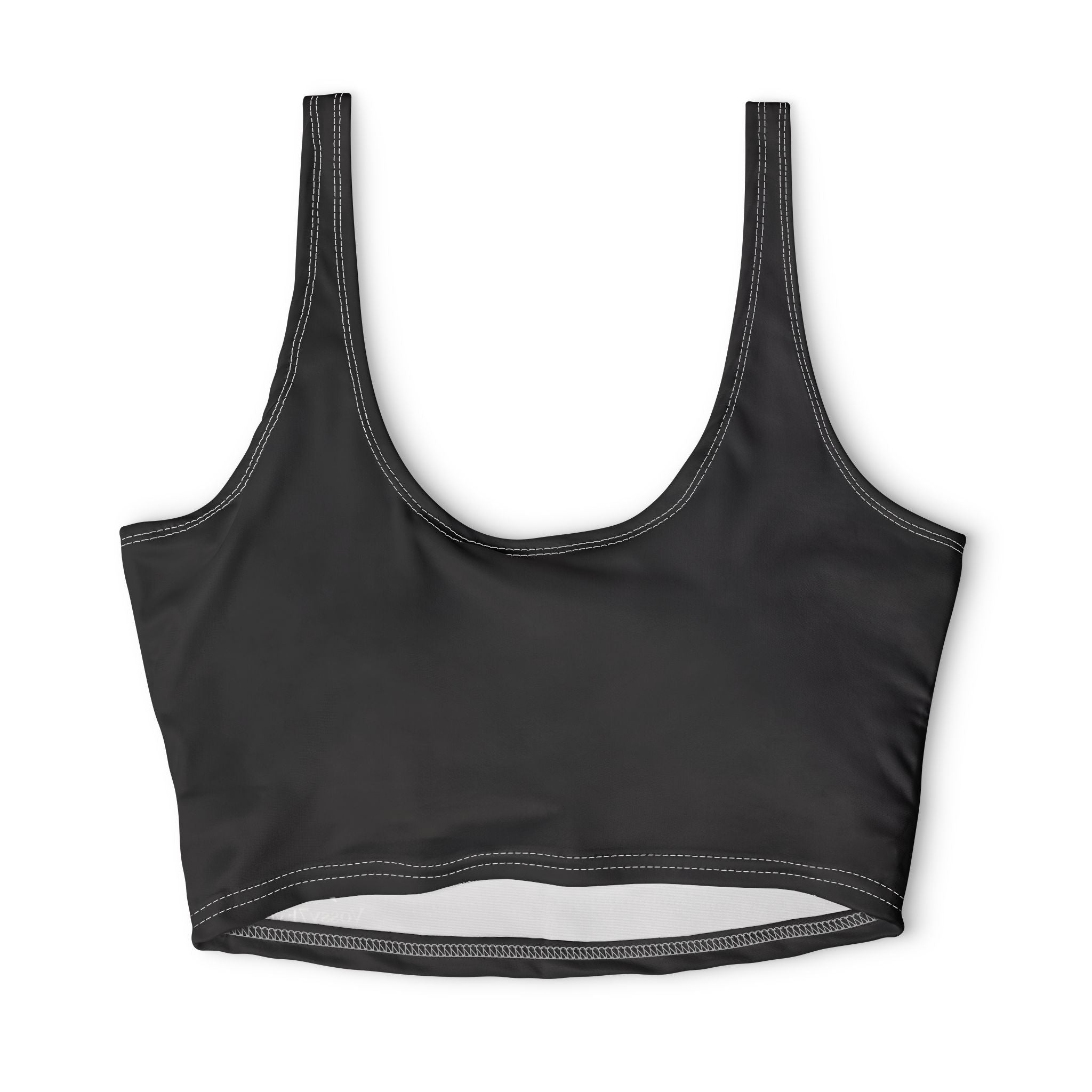 Logo sports bra | Black crop athletic top