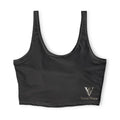 Logo sports bra | Black crop athletic top
