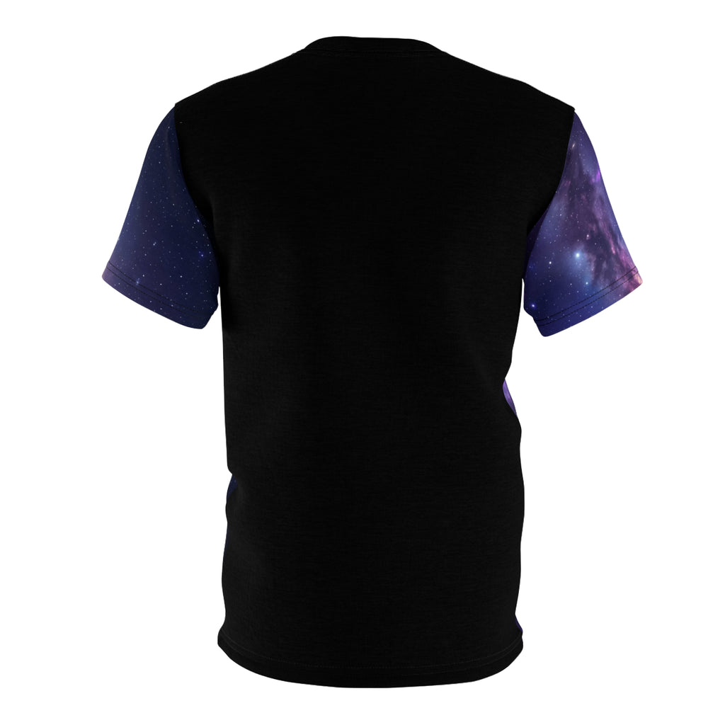 Galaxy Robot Bunny holding Bag Tee | Cosmic Space Animatronic Design