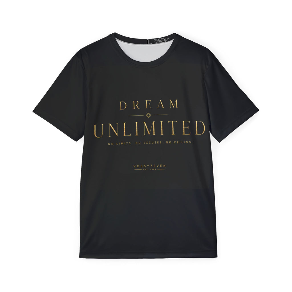 Dream Unlimited Men's Sports Jersey — Motivational Gold Text Athletic Tee