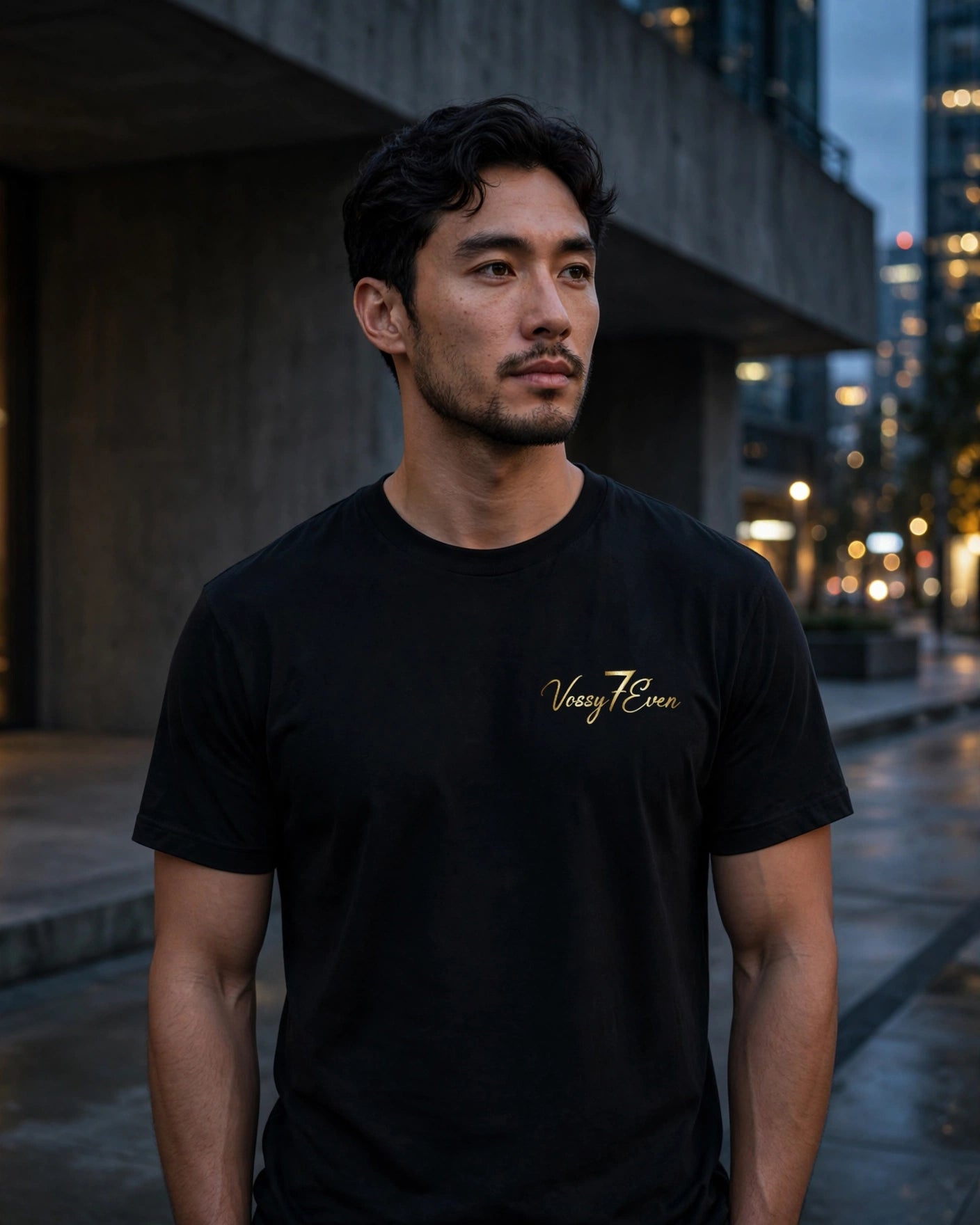 Vossy7Even | "Signature Collection" Gold Script Luxury Tee